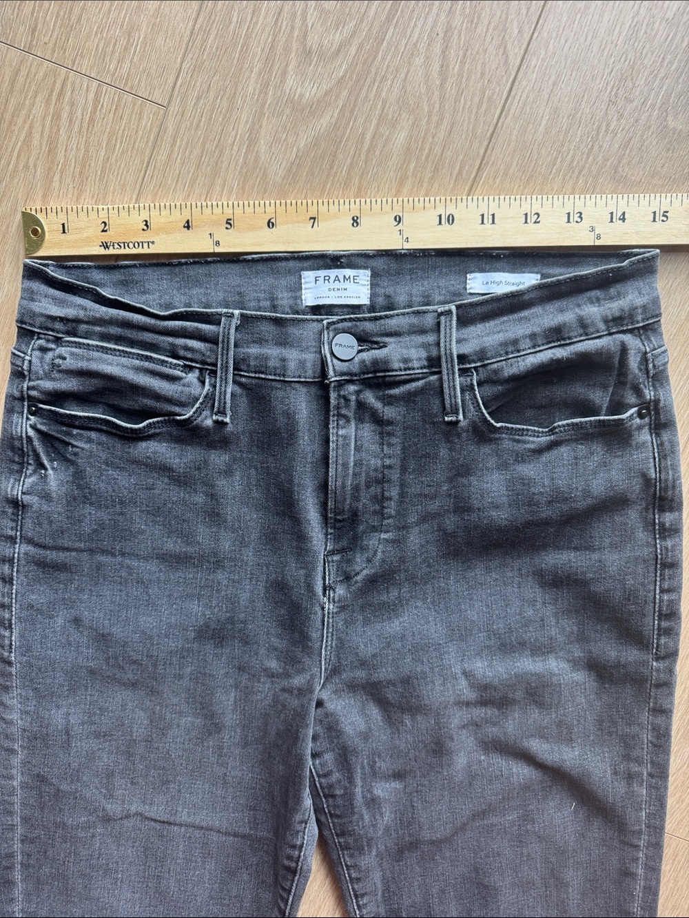 FRAME Denim Le High Straight Tierra Gray Size 29 - Picture 14 of 16